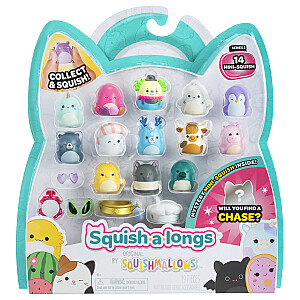 SQUISHMALLOWS SQUISH-A-LONGS figūriņas, 14 gab., 2,5 cm