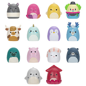 SQUISHMALLOWS SQUISH-A-LONGS figūriņas, 14 gab., 2,5 cm