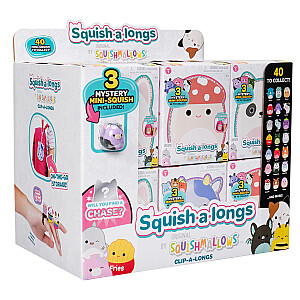 SQUISHMALLOWS CLIP-A-LONGS 3 figūriņas necaurspīdīgā iepakojumā, 2,5 cm