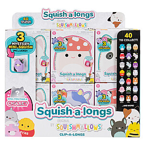 SQUISHMALLOWS CLIP-A-LONGS 3 figūriņas necaurspīdīgā iepakojumā, 2,5 cm