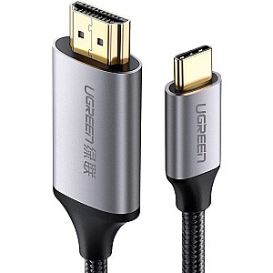 USB kabelis Ugreen USB-C - HDMI 1.5 m sudrabs (50570)