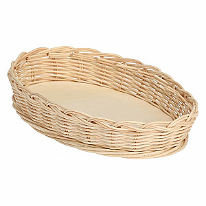 Midollino ovāla cepšanas trauks vītņu grozs - brūns, 30 cm