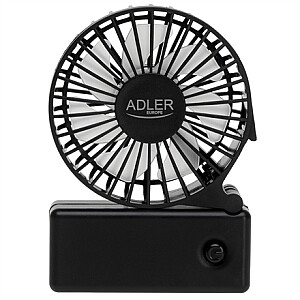Складной мини-вентилятор Adler | AD 7336 | Настольный вентилятор | Черный | Диаметр 6.5 см | Количество скоростей 1