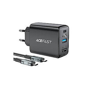 Acefast A17 GaN 65W USB-C / USB-A, адаптер HDMI 4K 60Hz (набор с кабелем) - черный