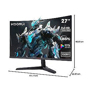 Koorui 27E6CA - 27" | VA | FHD | 1 мс | 165 Гц | Изогнутый 1800R, AMD FreeSync