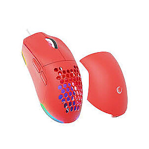 Игровая мышь Rampage BLINK с проводным USB, 12800 DPI, RGB, оптический сенсор, красная
