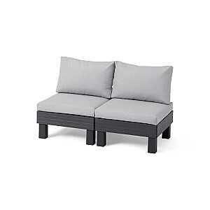 Dārza dīvāns divvietīgs Elements 2 Seater pelēks/gai&scaron;i pelēks