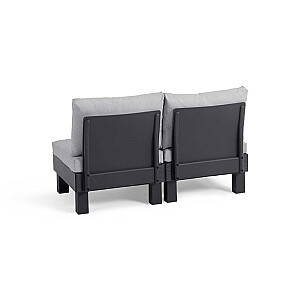 Dārza dīvāns divvietīgs Elements 2 Seater pelēks/gaiši pelēks