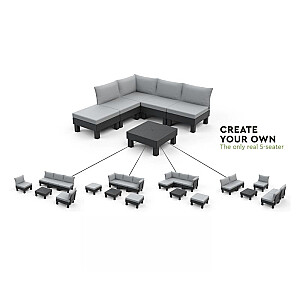 Dārza dīvāns divvietīgs Elements 2 Seater pelēks/gaiši pelēks