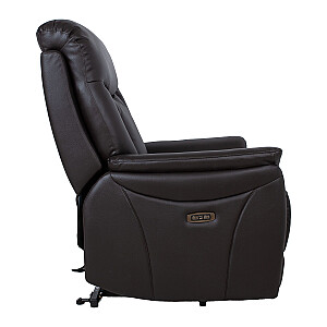 Recline armchair BALDWIN ar elektrisko pacelšanas mehānismu, brūna āda