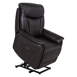 Recline armchair BALDWIN ar elektrisko pacelšanas mehānismu, brūna āda