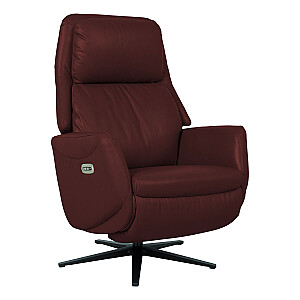 Recline armchair DAMIANO ar elektrisko mehānismu, tumši sarkans ādas