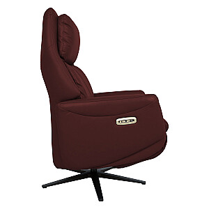 Recline armchair DAMIANO ar elektrisko mehānismu, tumši sarkans ādas