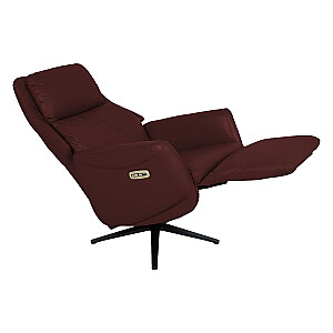 Recline armchair DAMIANO ar elektrisko mehānismu, tumši sarkans ādas