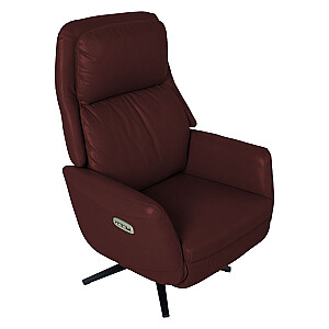 Recline armchair DAMIANO ar elektrisko mehānismu, tumši sarkans ādas