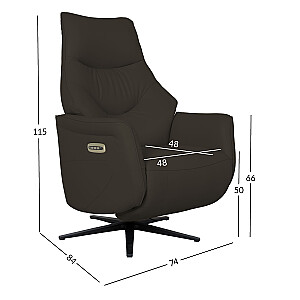 Recline armchair DAYANA with electric mechanism, brown leather