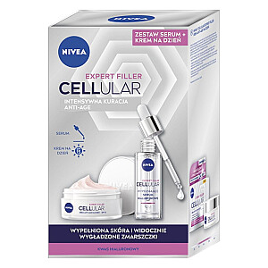 NIVEA SET Expert Filler Cellular krēms pretgrumbu sejai dienai 50ml + hialuronskābes serums sejai aizpildīšanai 30ml