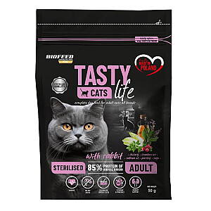 BIOFEED ВКУСНЫЕ КОШКИ ЖИЗНЬ СТЕРИЛИЗОВАННЫЕ С КРОЛИКОМ 50г