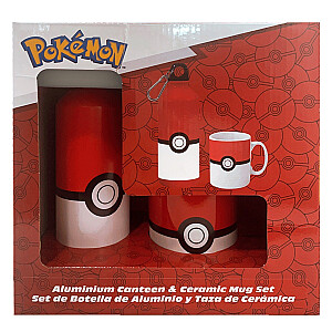 Pokemon komplekts krūze + pudele PK00022 balta-sarkana