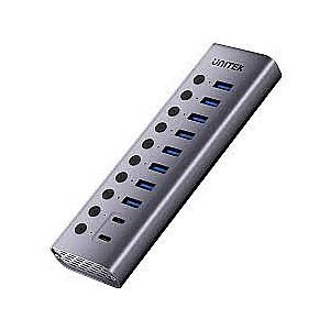 Unitek hub USB C/USB A 10w1 5Gbps ar portu slēdžiem