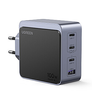 Sienas ātrais lādētājs Nexode S GaN 100 W USB-A + 3xUSB-C QC4.0+ PD3.0, pelēks