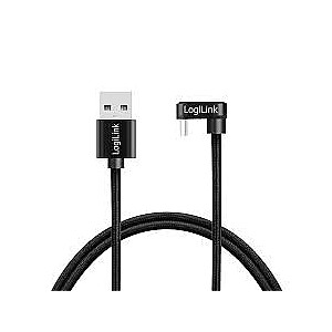 LogiLink USB-A - USB-C 1.0m угловой черный
