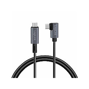 LogiLink USB-C 2.0m leņķis melns