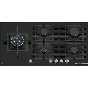 Bosch Serie 6 PPM9A6I40 plīts Melna Iebūvēta 90 cm Gāze 5 zona(s)