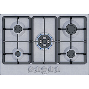Bosch Serie 4 PGQ7B5K90 plīts Nerūsējošais tērauds Iebūvēts 75 cm Gāze 5 zona(s)