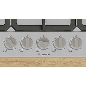 Bosch Serie 4 PGQ7B5K90 plīts Nerūsējošais tērauds Iebūvēts 75 cm Gāze 5 zona(s)