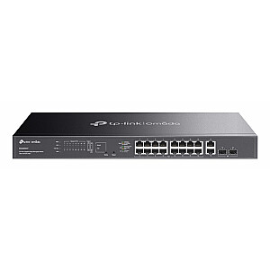 TP-Link Omada ES220GMP tīkla slēdzis Pārvaldīts L2 Gigabit Ethernet (10/100/1000) Barošana pa Ethernet (PoE) Melns