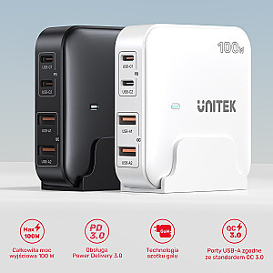 Unitek Desktop Charger GaN 100W 2xUSB-A 2xUSB-C