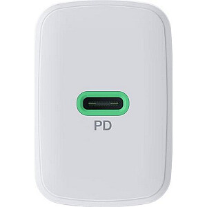 Greencell PowerSource Solo30 Baltā tīkla lādētājs 30W USB-C Power Delivery