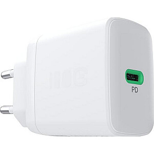 Greencell PowerSource Solo30 Baltā tīkla lādētājs 30W USB-C Power Delivery