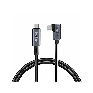 LogiLink USB-C 1.0m leņķis melns