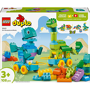 Duplo 3 in 1 Dinosauri uz riteņiem (10451)