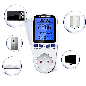 Enerģijas patēriņa mērītājs vatmetrs PM0626 | 3680 W | 16A | LCD displejs