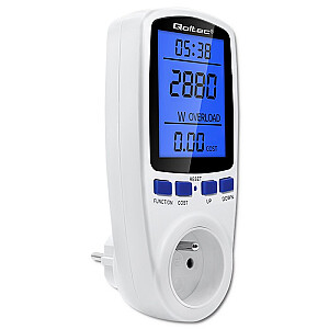 Enerģijas patēriņa mērītājs vatmetrs PM0626 | 3680 W | 16A | LCD displejs