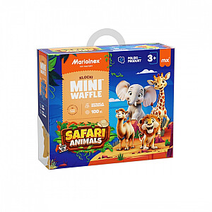 Mini Waffle Blocks - Safari dzīvnieki 100 gabali