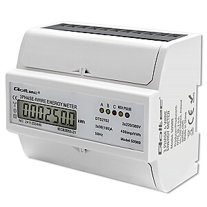 Trīsfāžu divvirzienu elektroniskais skaitītājs | enerģijas patēriņa skaitītājs DIN sliedei | 400V | 100A | LCD | 4P 