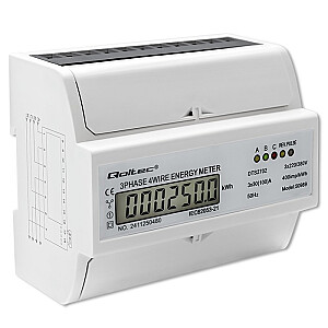 Trīsfāžu divvirzienu elektroniskais skaitītājs | enerģijas patēriņa skaitītājs DIN sliedei | 400V | 100A | LCD | 4P 