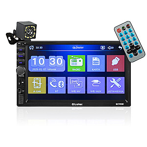 Auto radio BC9000 2DIN 7 collas RDS USB microSD 4x50W atpakaļgaitas kamera