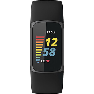 Фитнес-трекер Fitbit Charge 5, GPS (спутник), AMOLED, сенсорный экран, пульсометр, мониторинг активности 24/7, водонепроницаемый, Bluetooth, черный / графитовый