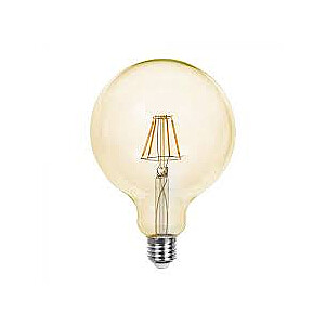 LED E27 G125, 12W, 1320lm, 3000K, dzintara, dimmējams