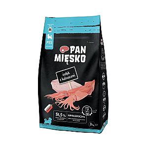 PAN MIĘSKO Щенок Индейка с кальмарами M - сухой корм для собак - 3кг