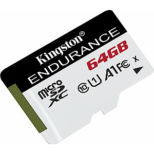 Kingston Endurance 64 GB MicroSDXC kartes 10. klase UHS-I / U1 A1 (SDCE / 64 GB)