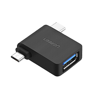 UGREEN 2in1 adapteris OTG USB-A 3.0 līdz USB-C + mikro-USB melns