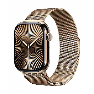 Watch Series 10 GPS + Cellular, 46 mm titāna korpuss zelta krāsā ar Milanese cilpu zelta krāsā - izmērs S/M
