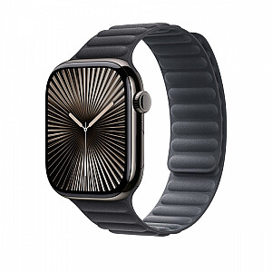 Melna ribota magnētiskā siksna 46 mm korpusam - izmērs S/M