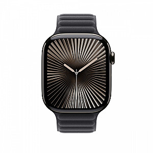Melna ribota magnētiskā siksna 46 mm korpusam - izmērs S/M